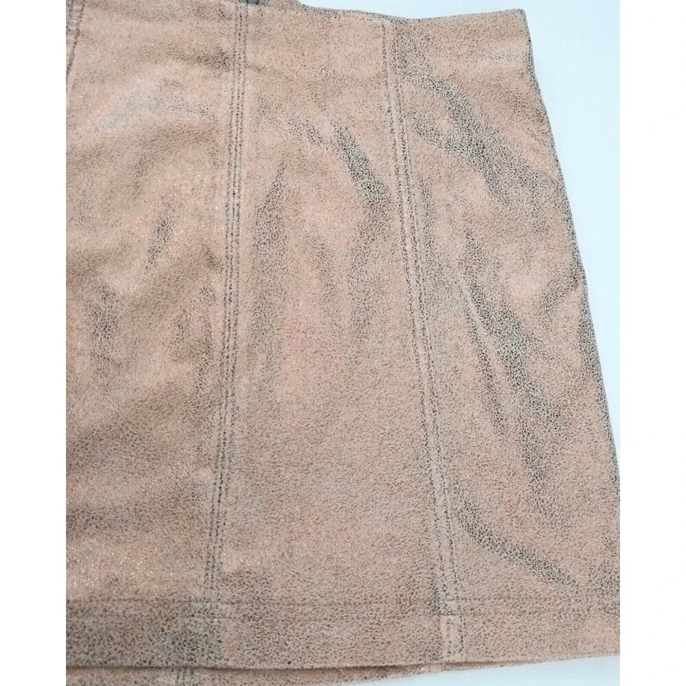 Free People Modern Femme Metallic Bronze Mini Skirt Sz 8
